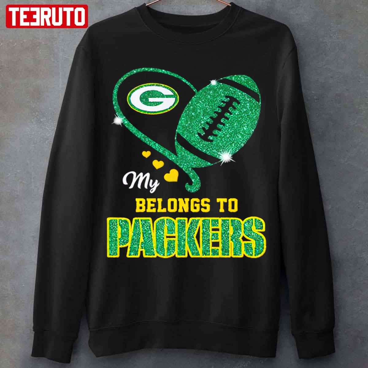 My Belongs To Green Bay Packers Heart Unisex T-Shirt - Teeruto