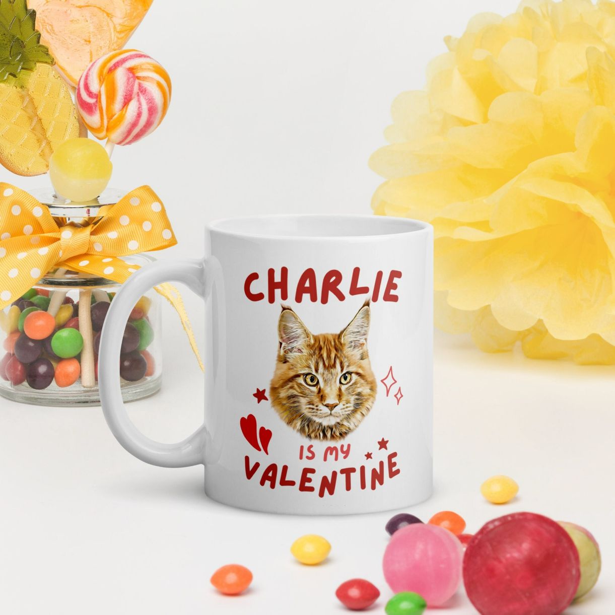 My Cat Is My Valentine Mug