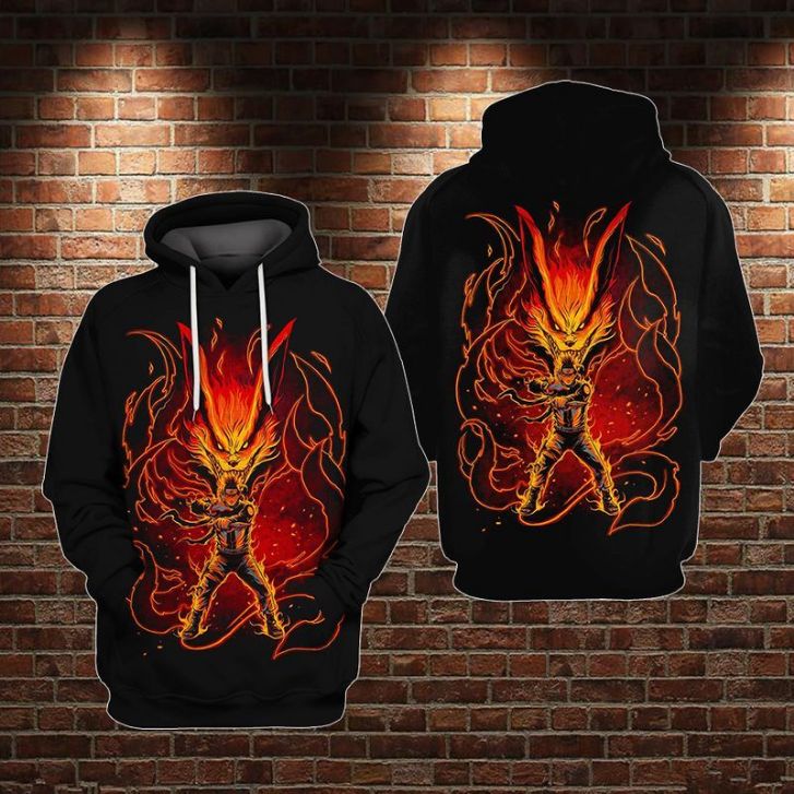 Naruto Mutated Over Print 3d Zip Hoodie