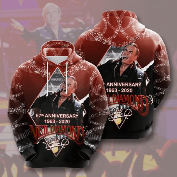 Neil Diamond 57th Anniversary 1963 2020 Signature Design Gift For Fan Custom 3d All Over Printed Hoodie