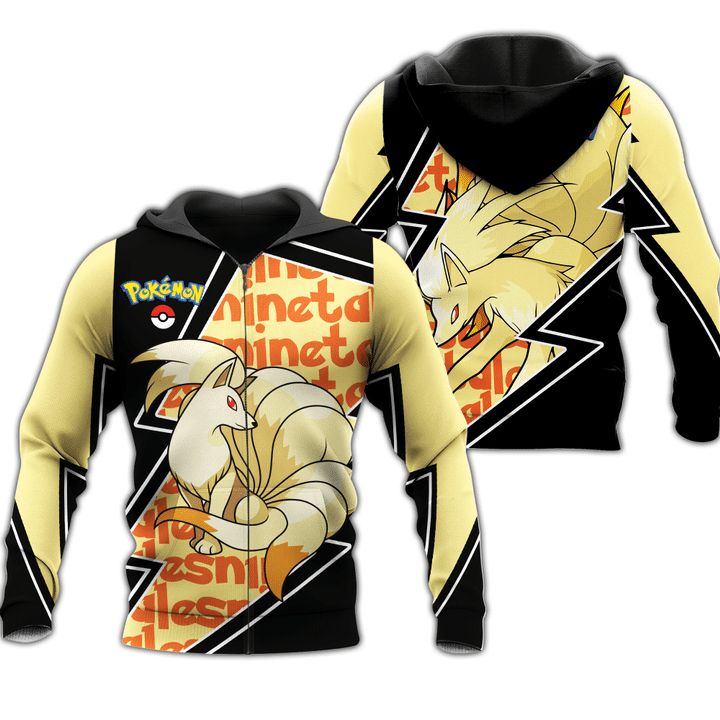 Ninetales Pokemon Anime Manga 3d Zip Hoodie
