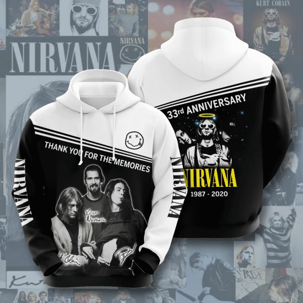 Nirvana 33th Anniversary 1987 2020 Signature Design Gift For Fan Custom 3d All Over Printed Hoodie