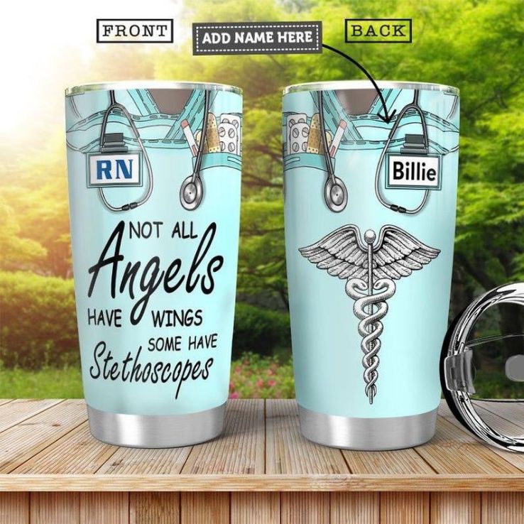 Nurse Personalized Icon Medical Not All Angles Have Wings Tumbler