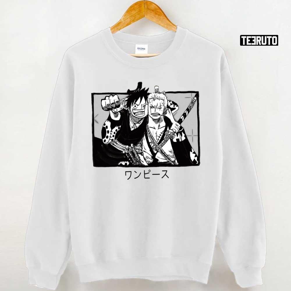One Piece Pirates Luffy And Zoro Anime Japanese Unisex T-Shirt - Teeruto