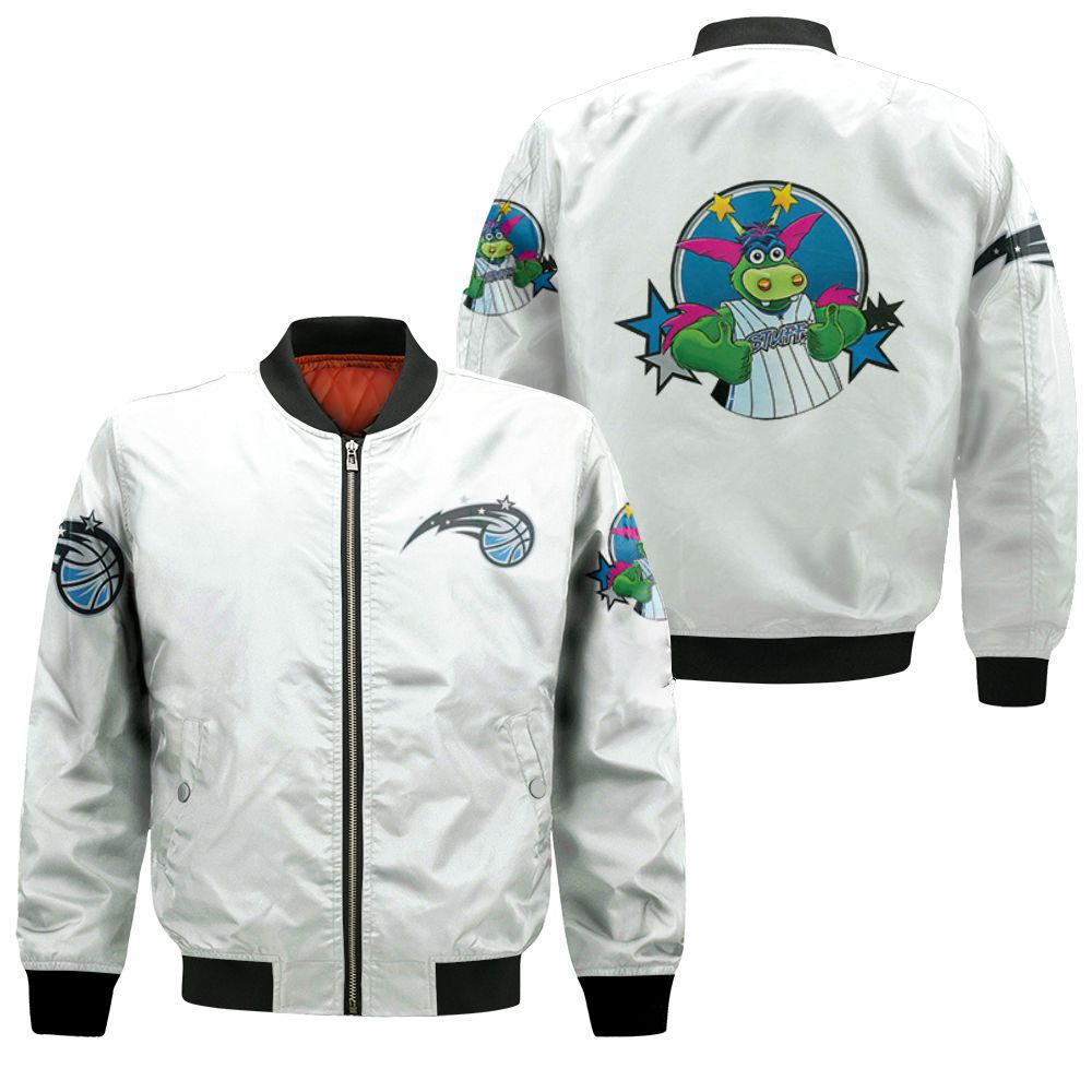 Orlando Magic Basketball Classic Mascot Logo Gift For Magic Fans White Bomber Jacket