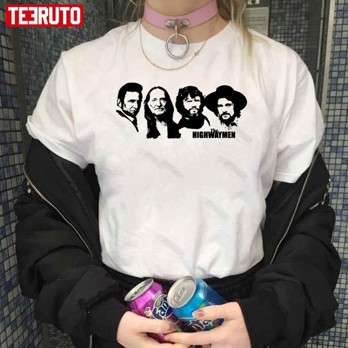 Outlaw Country Supergroup The Black Stencil Unisex T-Shirt