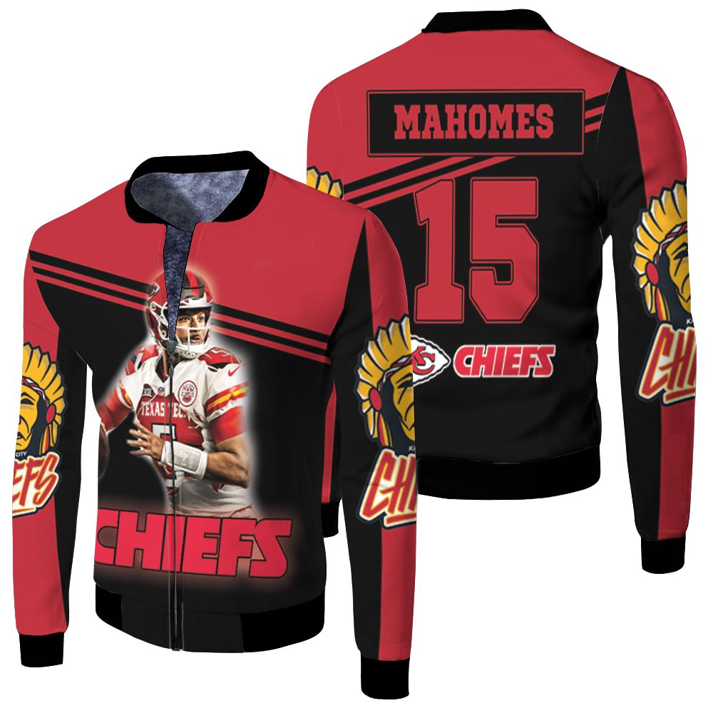 Patrick Manohomes 15 Kansas City Chiefs Super Bowl 2021 Afc West Division Champions Fleece Bomber Jacket