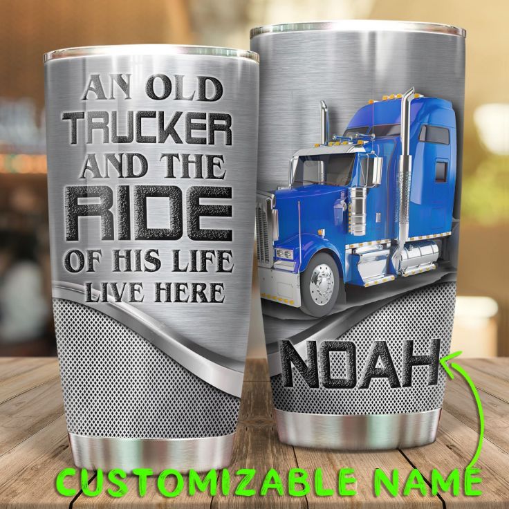 Personalized Old Trucker Gift For Lover Day Travel Tumbler