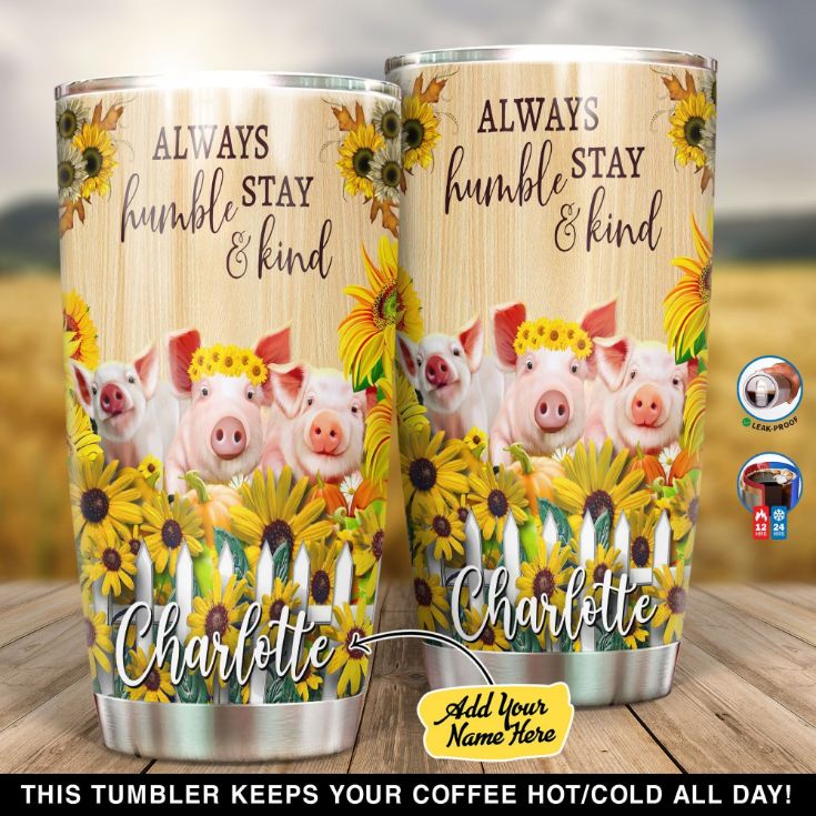 Pig Tumbler with Lid and Straw- Cute Pig Gifts for Pig Lovers