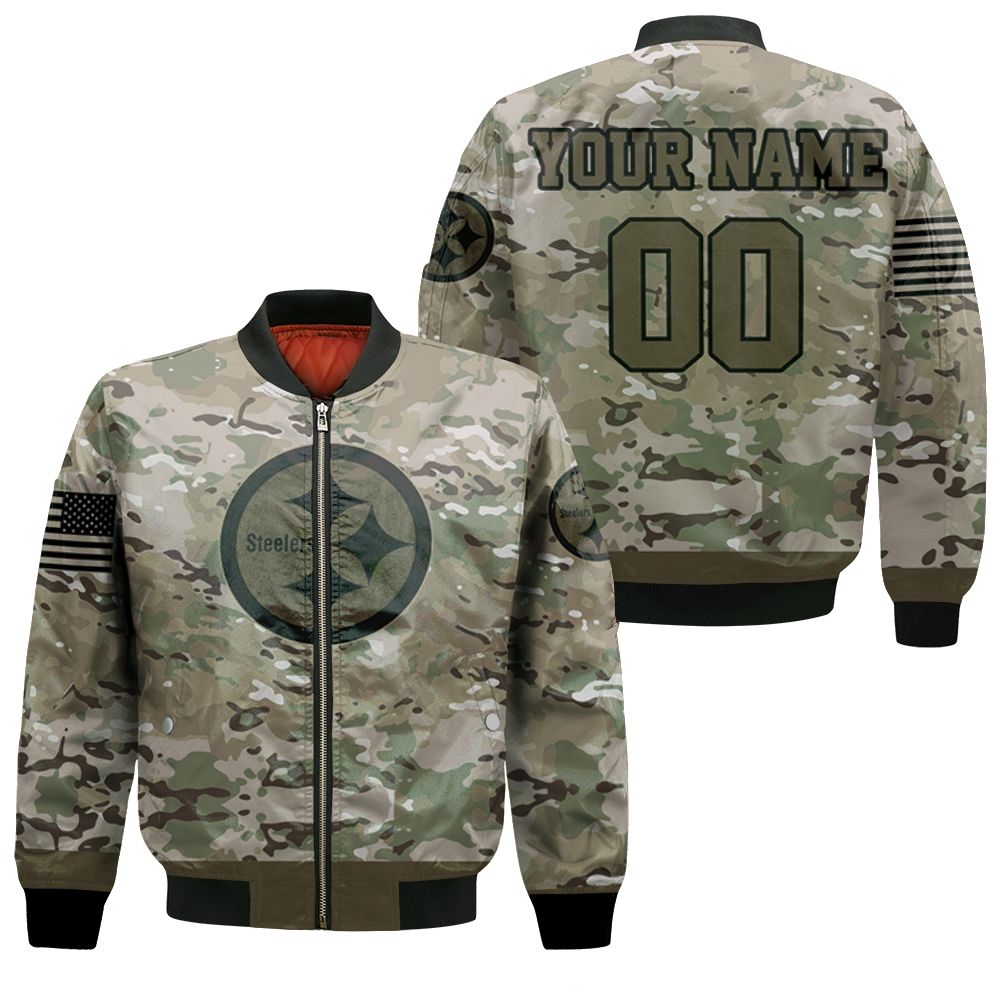 Pittsburgh Steelers Camoflage Pattern Personalized Bomber Jacket