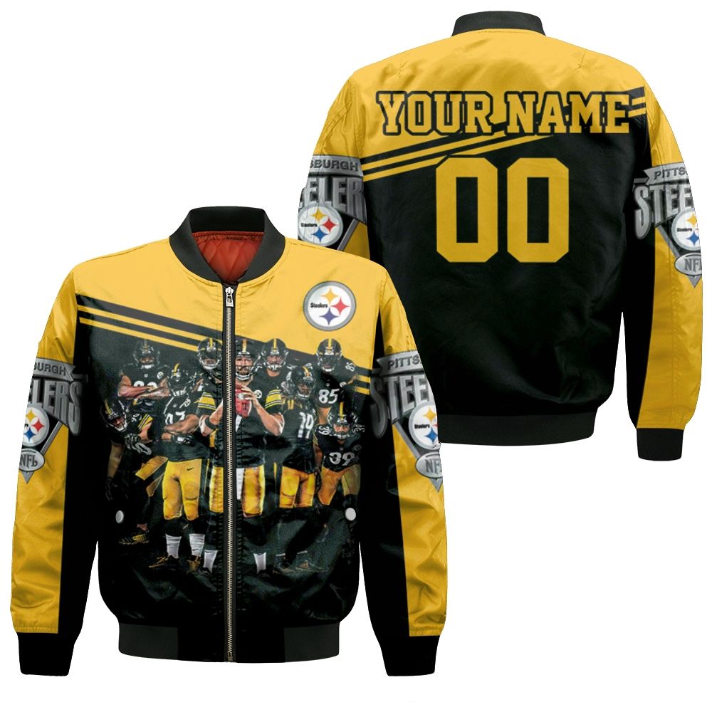 Pittsburgh Steelers Great Players Team Metal Steelers Jersey 2020 Nfl Season Personalized Bomber Jacket