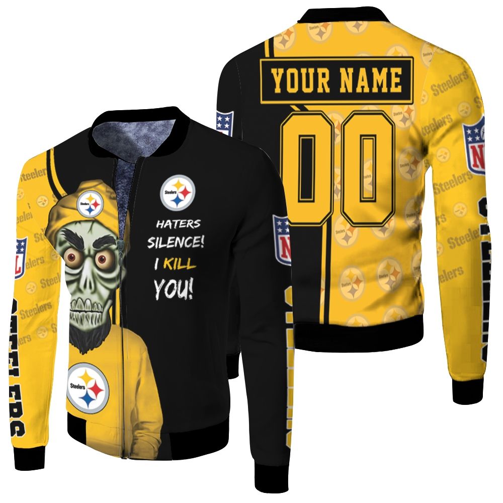 Pittsburgh Steelers Haters Silence 3d Personalized Fleece Bomber Jacket