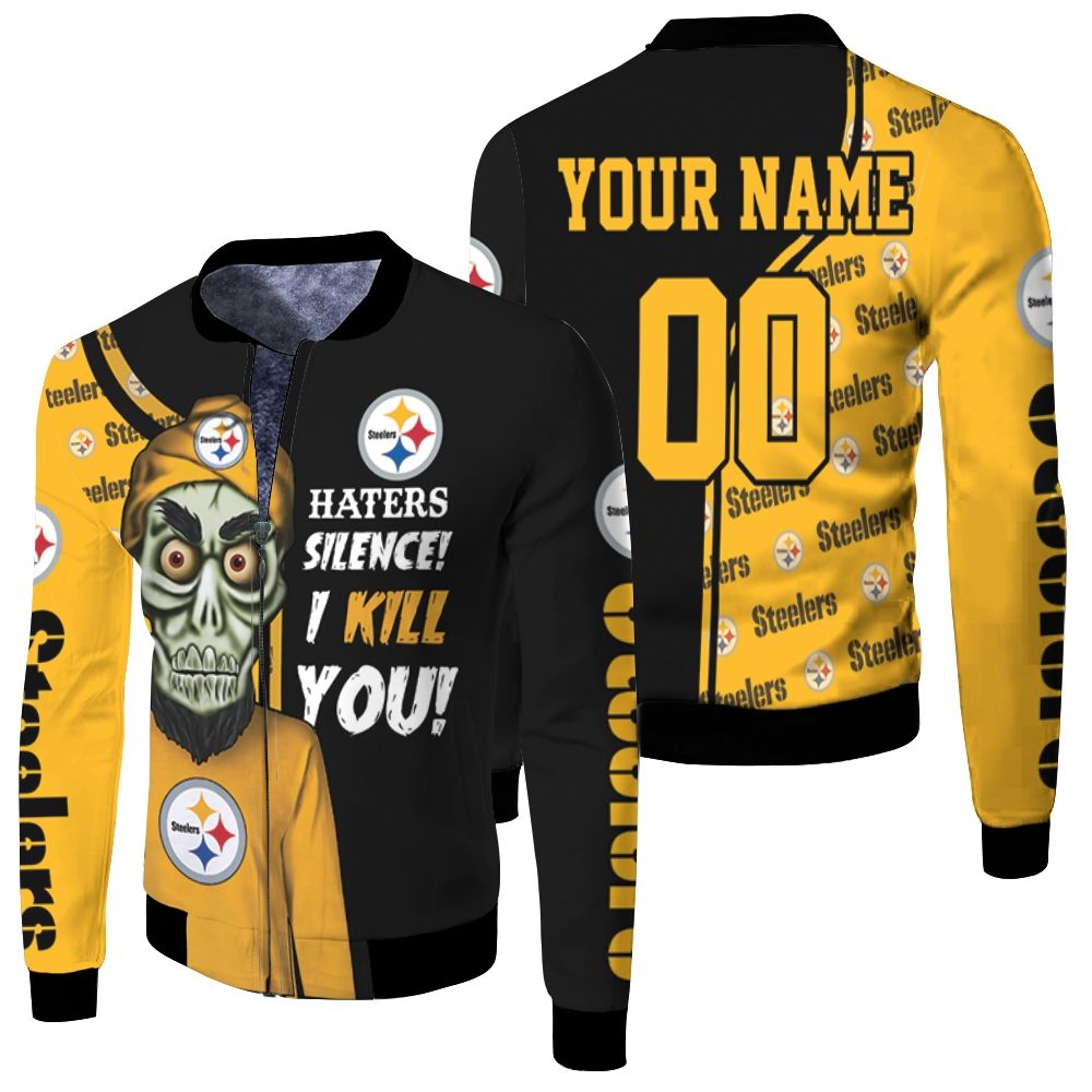 Pittsburgh Steelers Haters Silence The Dead Terrorist Personalized Fleece Bomber Jacket