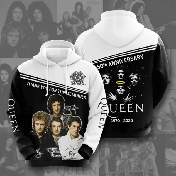 Queen 50th Anniversary 1970 2020 Signature Design Gift For Fan Custom 3d All Over Printed Hoodie