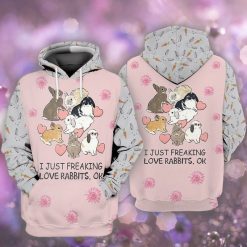Rabbits I Just Freaking Love Rabbits Ok 3d Zip Hoodie