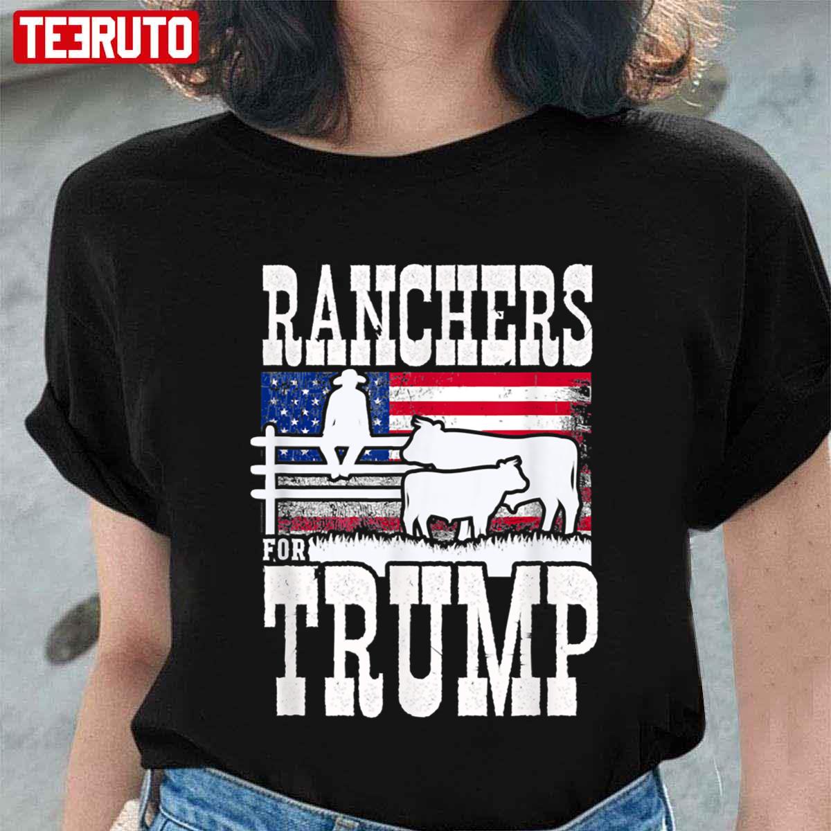 Ranchers For Trump America Flag Unisex T-Shirt
