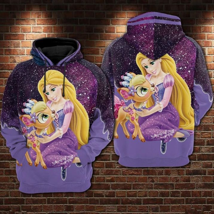 Rapunzel 2 Over Print 3d Zip Hoodie