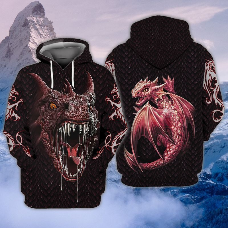 Red Dragon For Men Women 3d Zip Hoodie