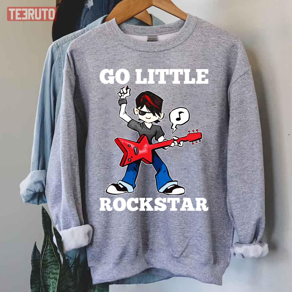 Rock Guitarist Go Little Rockstar Unisex Sweatshirt