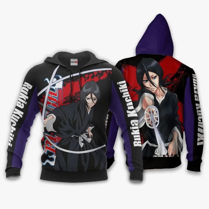 Rukia Kuchiki Anime Manga Bleach 3d Zip Hoodie