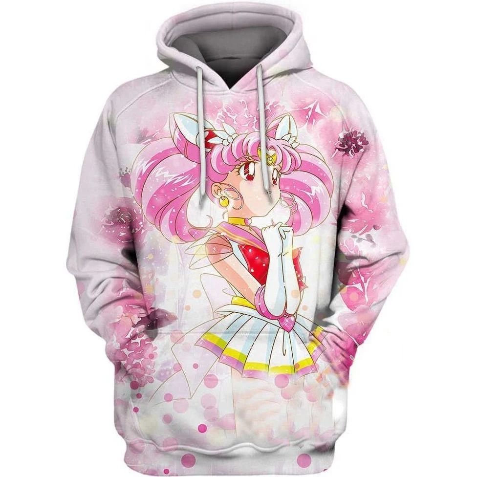Sailor Moon R Sailor Moon Child Over Print 3d Zip Hoodie