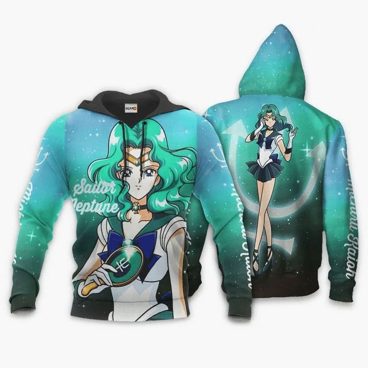 Sailor Neptune Michiru Kaioh Anime Manga Sailor Moon 3d T Shirt Zip Bomber Hoodie