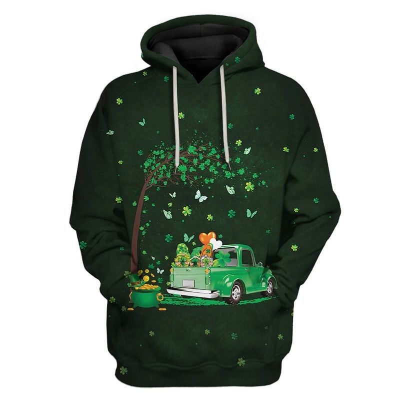 Saint Patrick Day Gnomes Over Print 3d Zip Hoodie