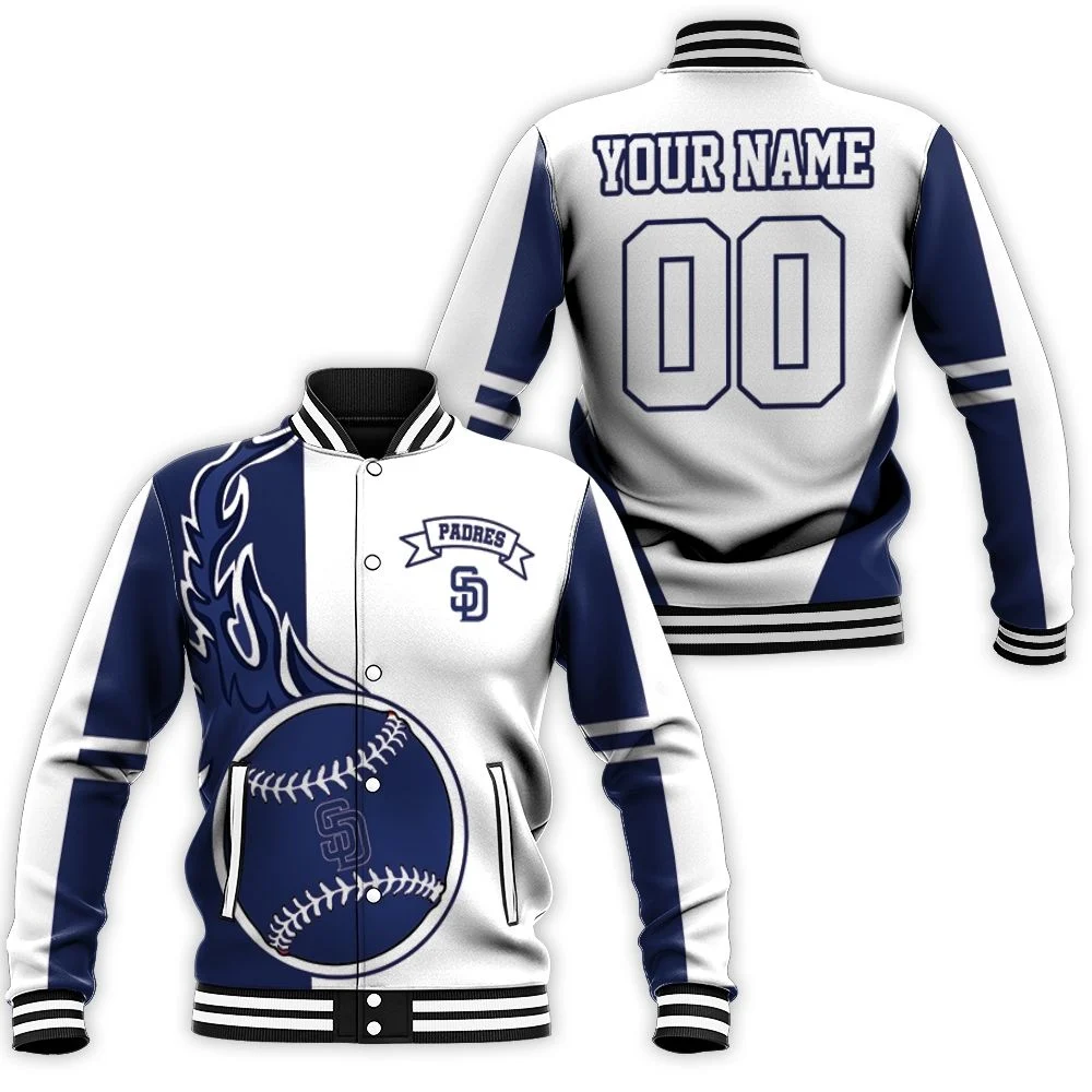 San Diego Padres 3d Personalized Baseball Jacket