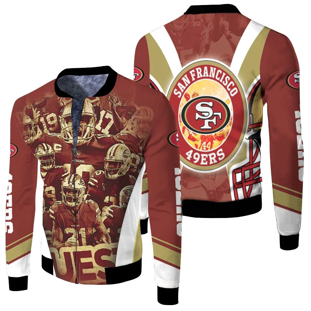 San Francisco 49ers 2021 Nfc West Division Super Bowl Fleece Bomber Jacket  - Teeruto