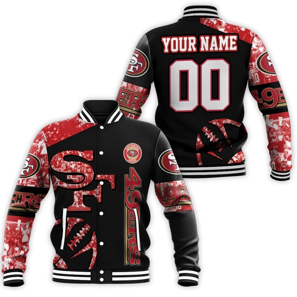 San Francisco 49ers Nfl 3d Personalized Baseball Jacket