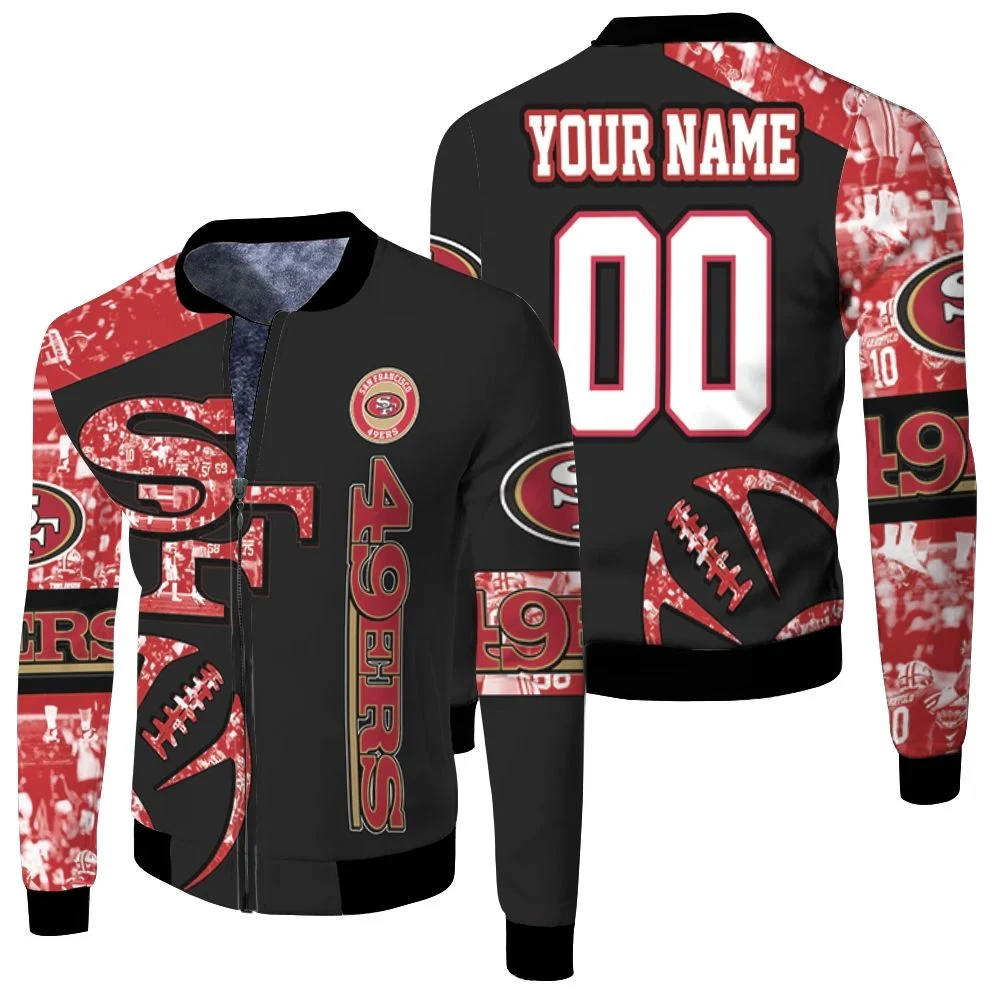 San Francisco 49ers Nfl 3d Personalized Fleece Bomber Jacket