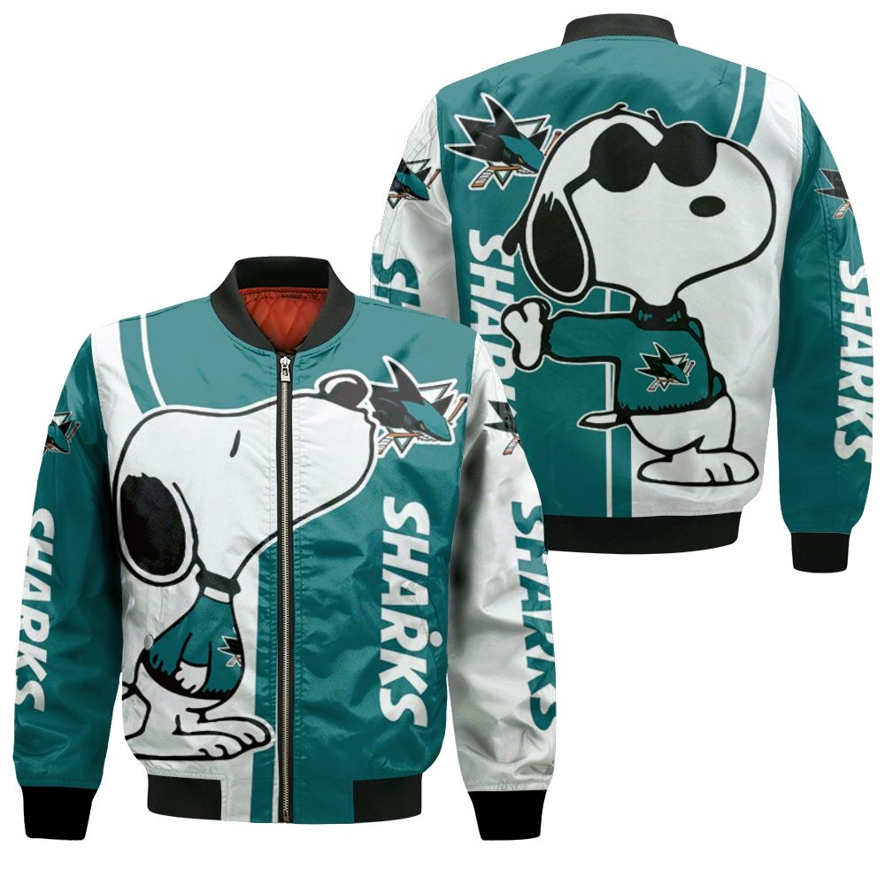 San Jose Sharks Snoopy Lover 3d Printed Bomber Jacket