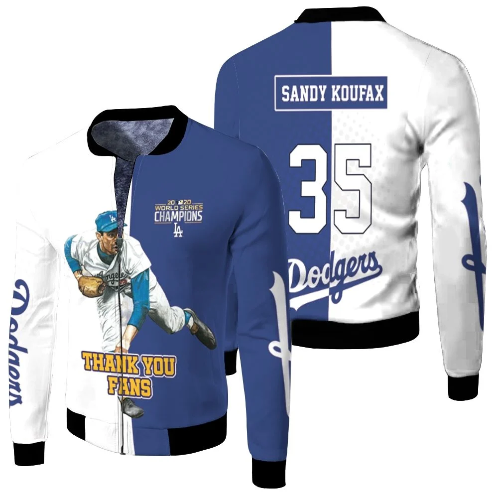 Sandy Koufax La Dodgers Fleece Bomber Jacket