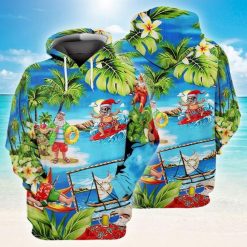 Santa Hawaii 3d Zip Hoodie
