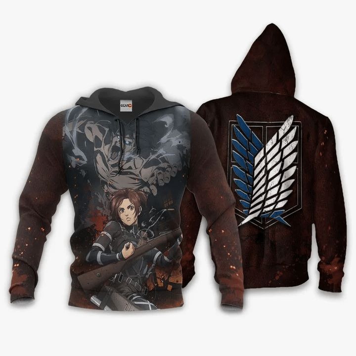 Sasha Blouse Anime Manga Attack On Tian 3d T Shirt Zip Bomber Hoodie