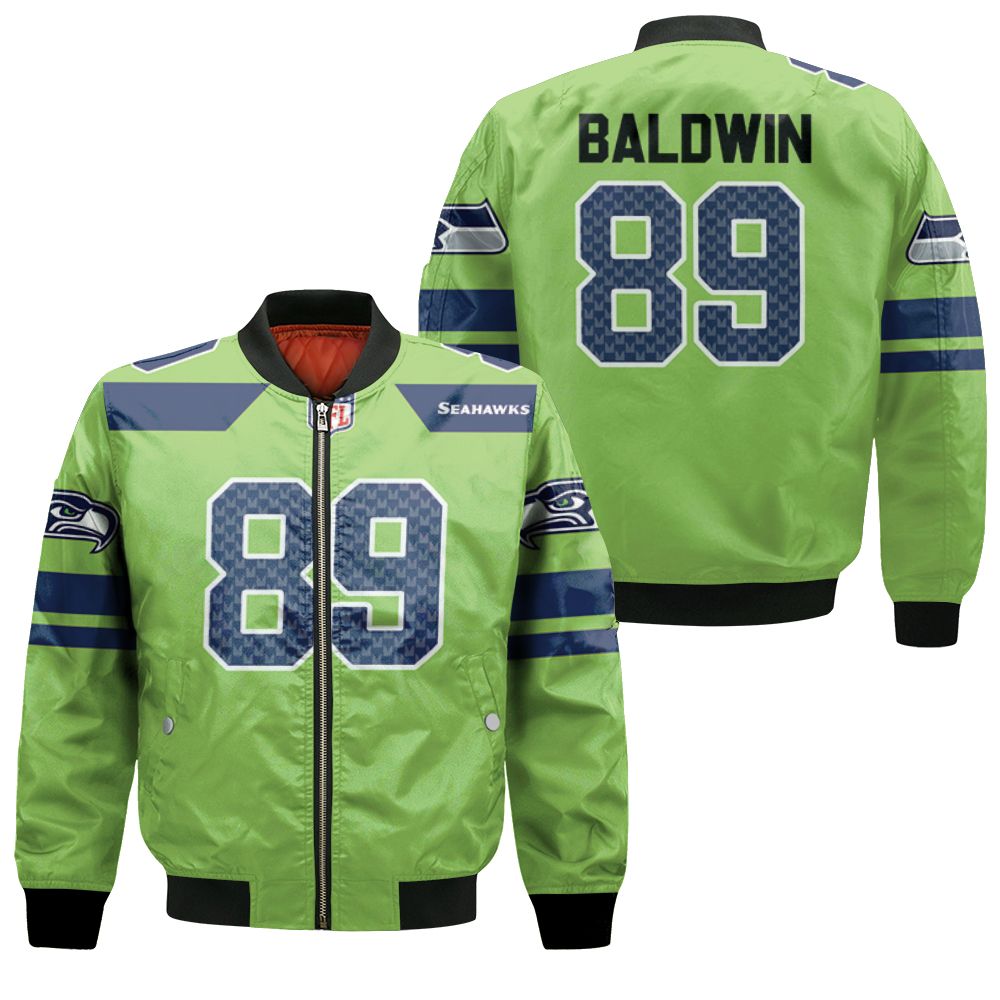 Seattle Seahawks Doug Baldwin #89 Nfl American Football Green Color Rush Legend 3d Designed Allover Gift For Seahawks Fans Bomber Jacket