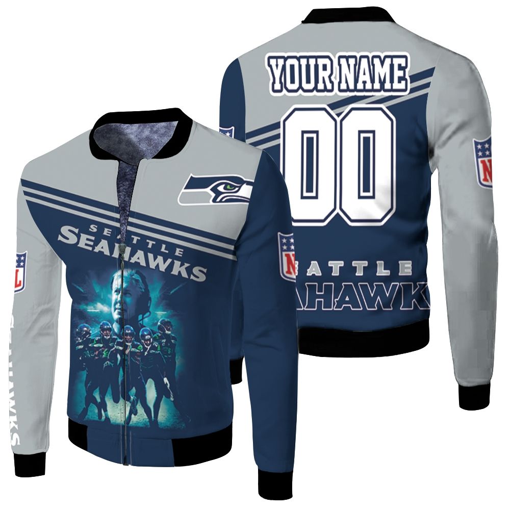 Seattle Seahawks Legend Players And Coach Personalized Fleece Bomber Jacket
