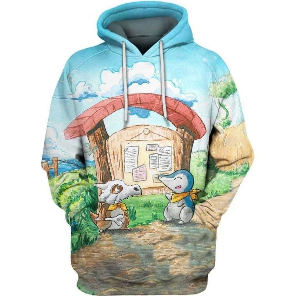 Self-Drawn Pictures Of Animals Over Print 3d Zip Hoodie