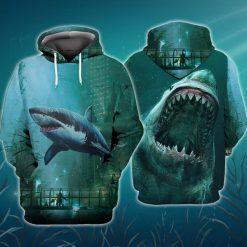 Shark Aquarium 3d All Over Printed Hoodie