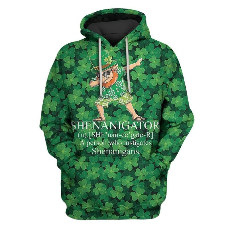 Shenanigator St. Patricks Day Over Print 3d Zip Hoodie
