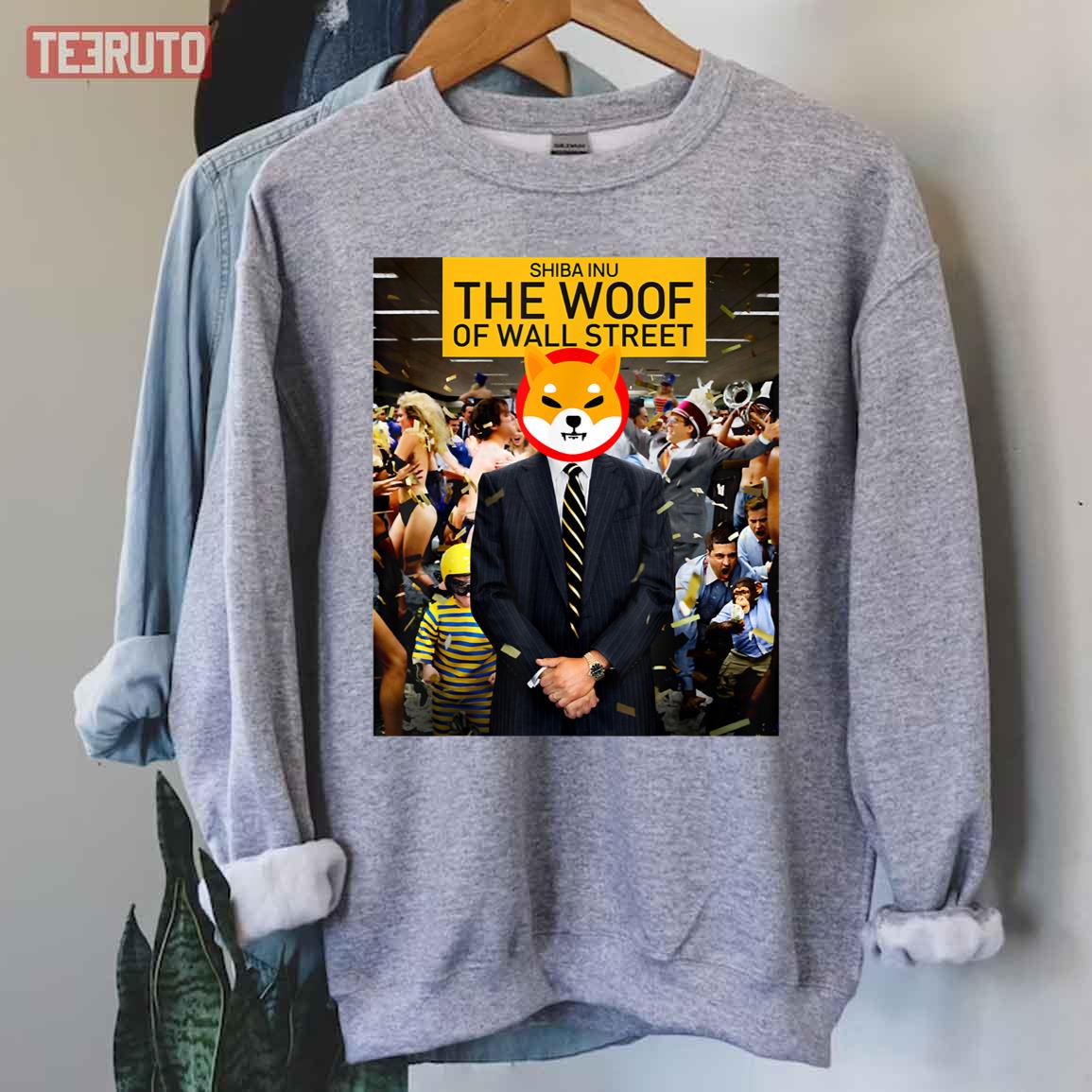 Shiba Inu Hodl To The Moon The Woof Of The Wall Street Meme Crypto Unisex Sweatshirt