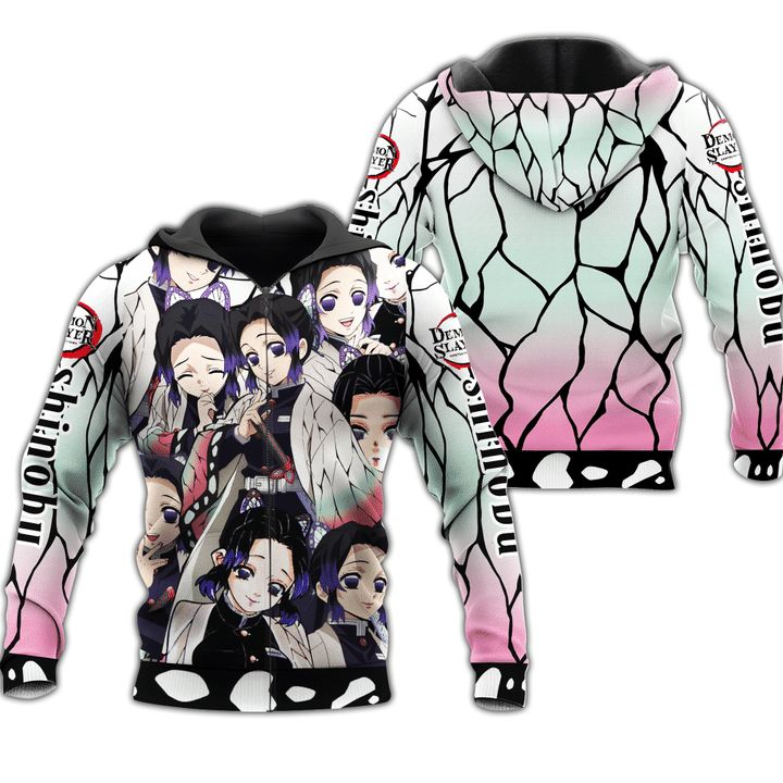 Shinobu Demon Slayers Anime Manga 3d Zip Hoodie