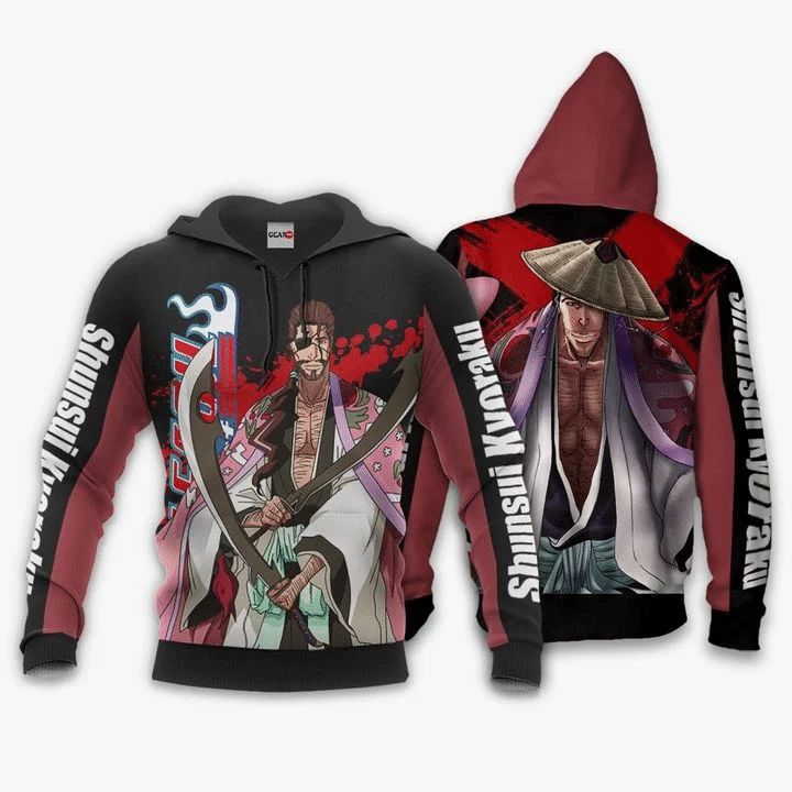 Shunsui Kyoraku Manga Bleach 3d Zip Hoodie