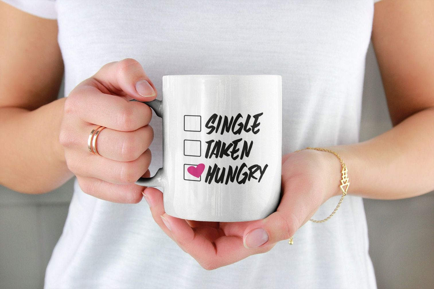Single Taken Hungry Valentine Day Mug