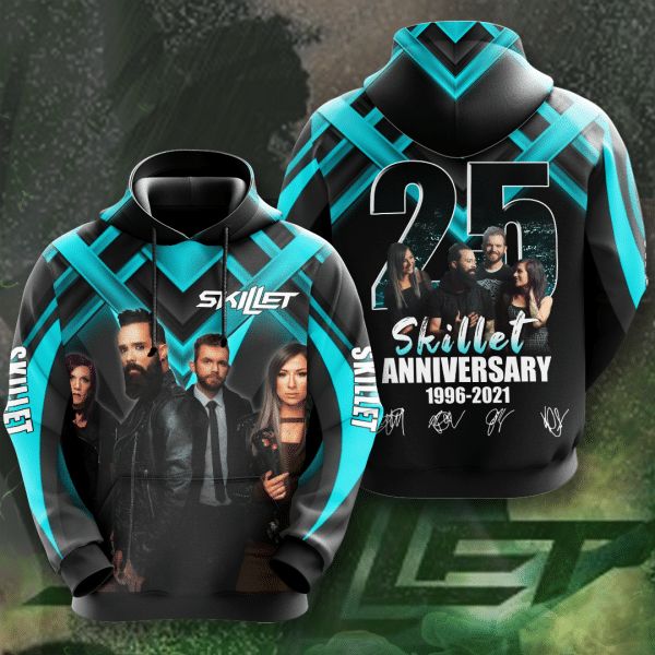 Skillet 25th Anniversary 1996 2021 Signature Design Gift For Fan Custom 3d All Over Printed Hoodie