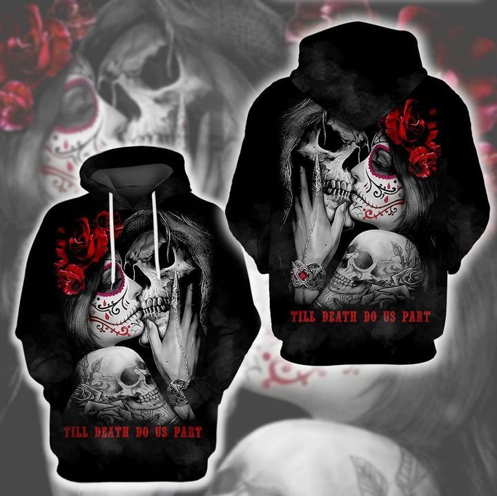 Skull Couple Till Death Do Us Part 3d Zip Hoodie