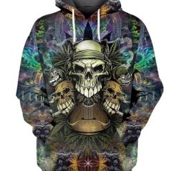 Skull Guitar Full Printing 3d Hoodie