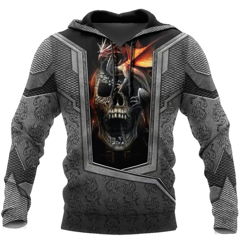 Skull Tattoo And Dungeon Dragon 3d 3 Hoodie
