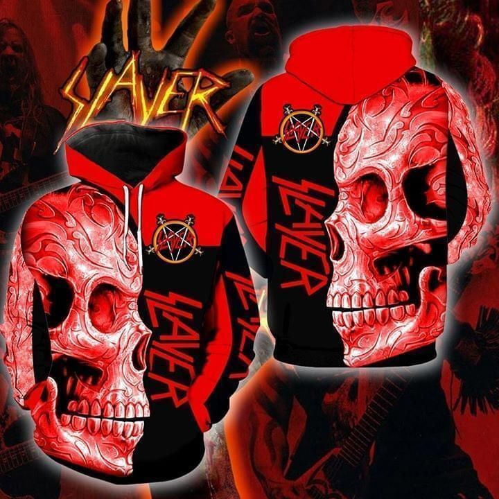 Slayer Rock Band Music X Skull Ii 3d Zip Hoodie