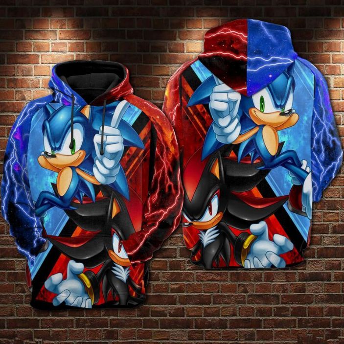 Sonic The Hedgehog Lover 3d Zip Hoodie